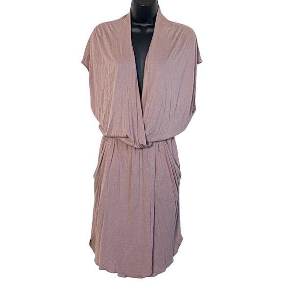 Wilfred Aritzia Blush Pink Drape Front Knee Length Dress Sz S - Picture 13 of 14